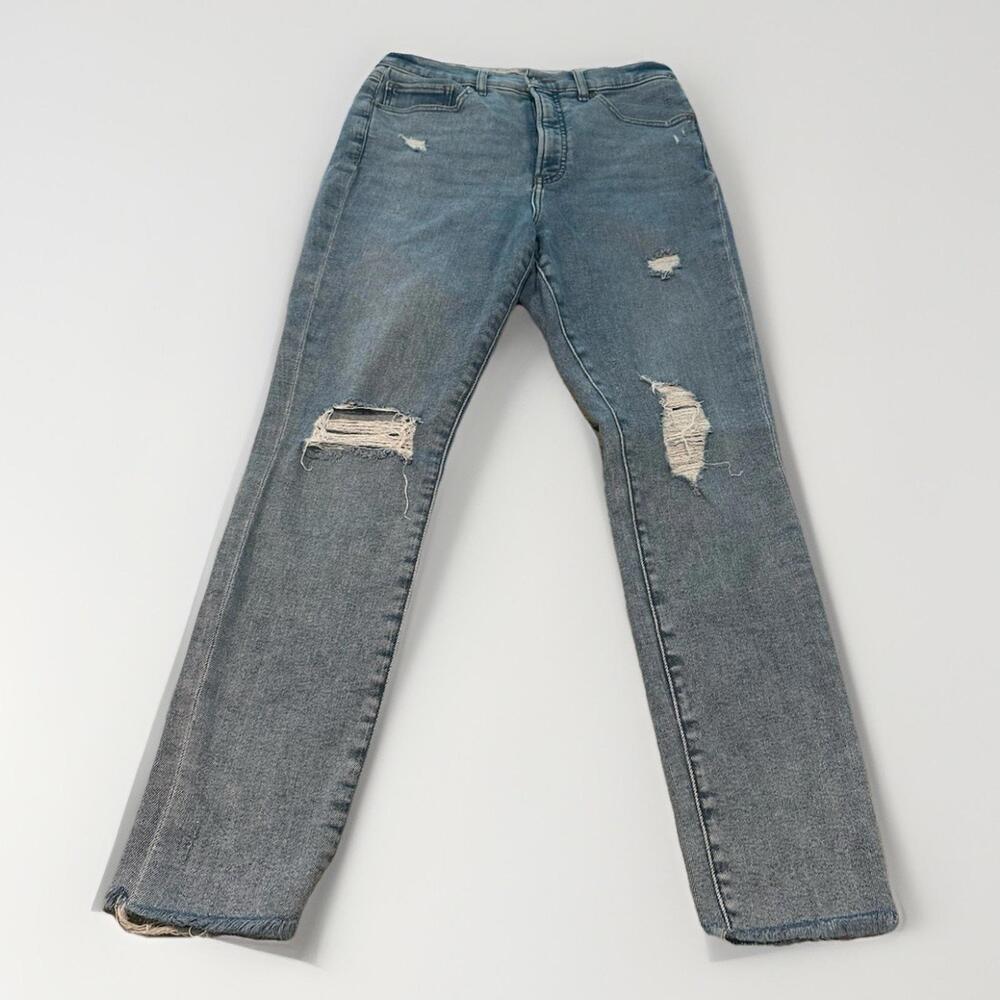 Express Jeans Women’s 10 Regular Skinny Super High Rise Ripped Super Cute
